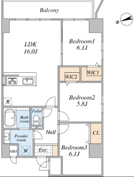 スカイグランデ千住 間取り図