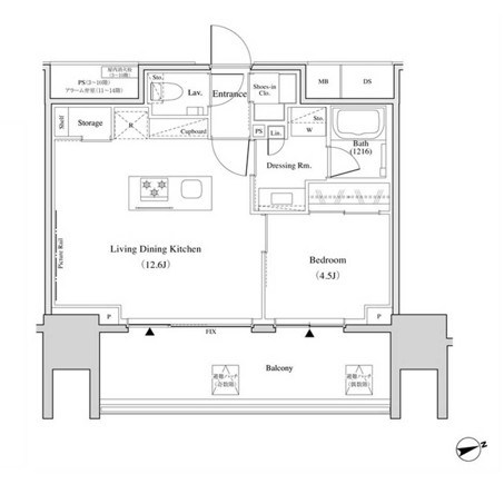 ザ・パークハビオ北千住 間取り図