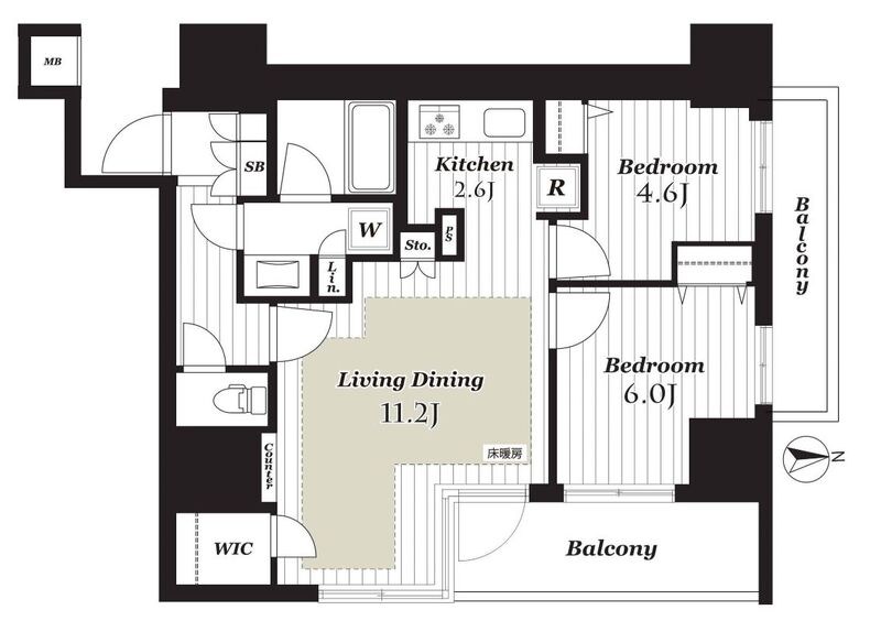 シティインデックス西日暮里 階部分 間取り