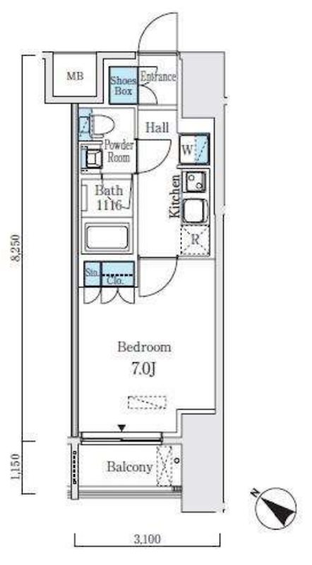 アジュールテラス日本橋浜町  間取り