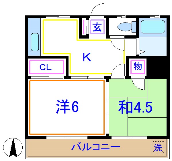 銀英ハイツ 間取り図