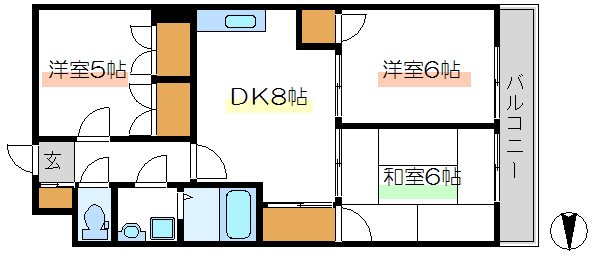レピドール福田Ⅱ 803号室 間取り