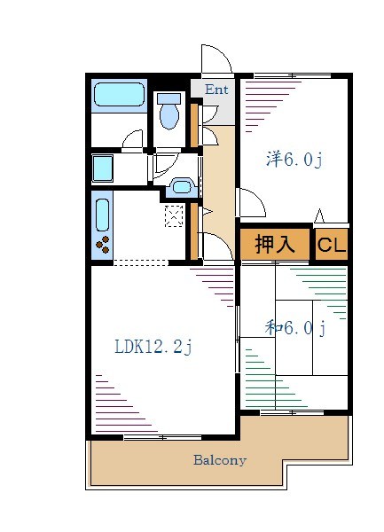エクセル瑞江Ⅱ 206号室 間取り