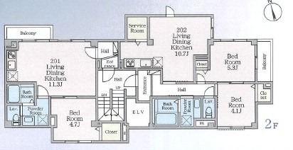 Maison de Kuu 201号室 間取り