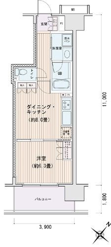 エスティメゾン豊洲レジデンスC棟   間取り