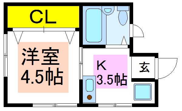 タカタハイツ(西尾久)  101号室 間取り