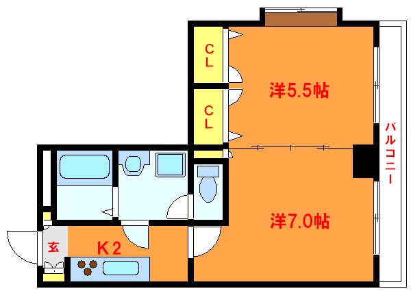 第六田嶋ビル  201号室 間取り