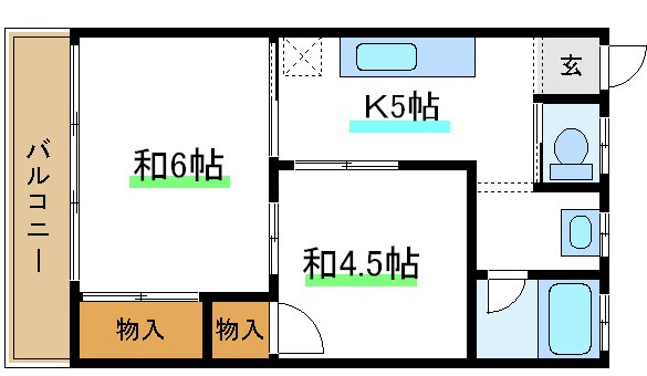 ハイツアキヤマ 102号室 間取り