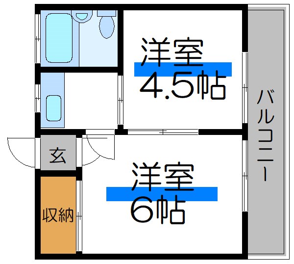 宇喜田ハイツ 302号室 間取り