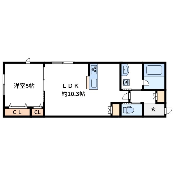ＧＲＡＣＥ　ＣＯＵＲＴ 103号室 間取り