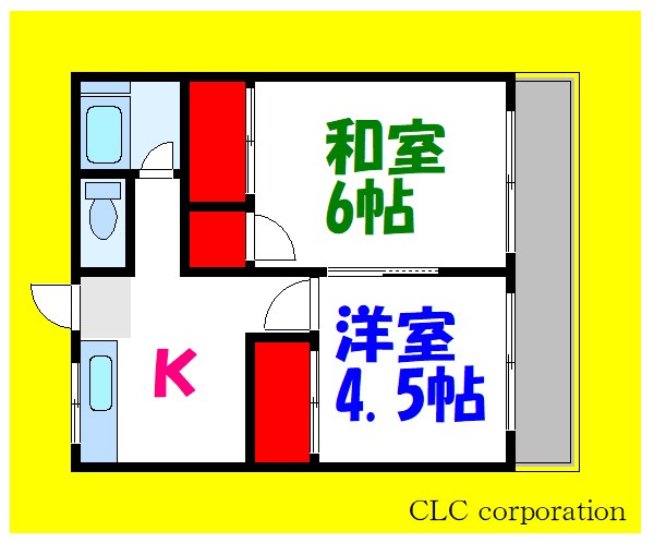 第２峯崎ハイツ 101号室 間取り