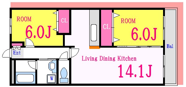 メゾンラ・メール壱番館 間取り図