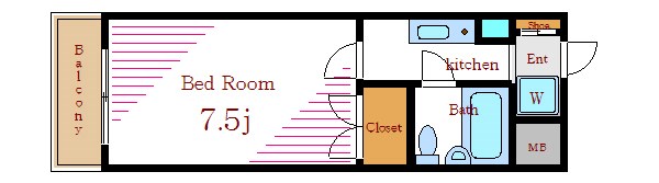 フラット75 間取り図