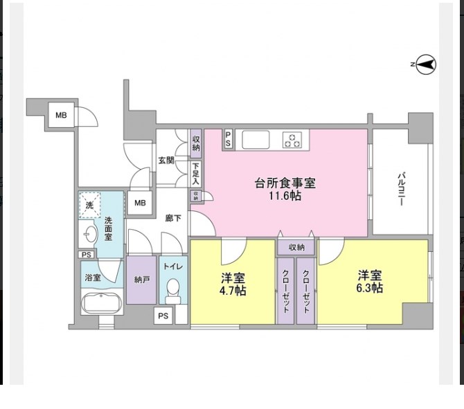 デュエット北千住セレナ 間取り