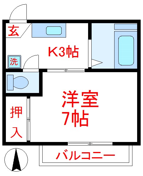 フラワーハイムA   間取り