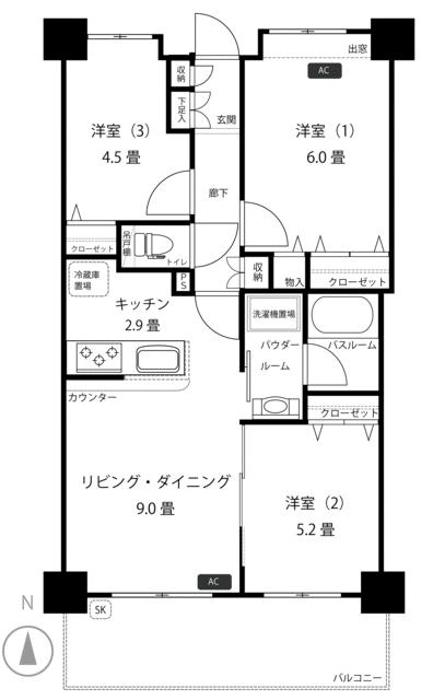 日神パレステージ梅島 間取り