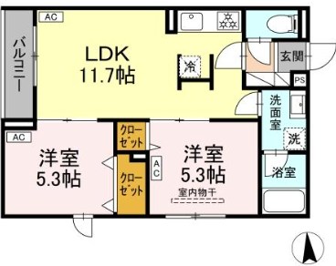 セレスティア荒川N 101号室 間取り