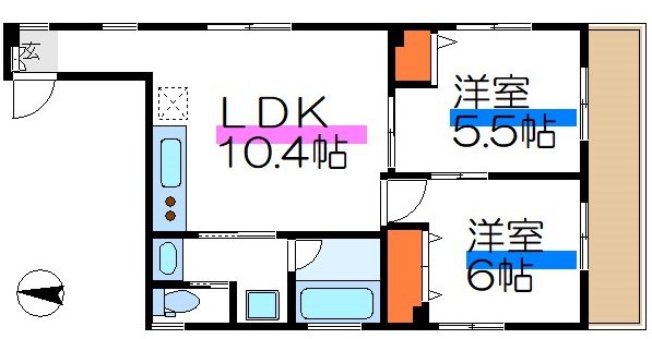 NMビル 401号室 間取り