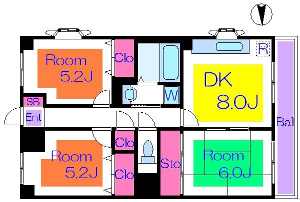 エステート西新井  間取り図