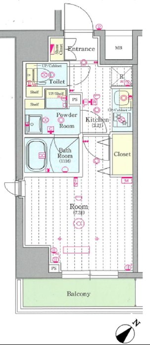 スカイコートパレス門前仲町 間取り図