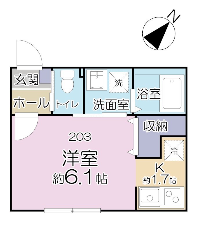 デリカ 203号室 間取り