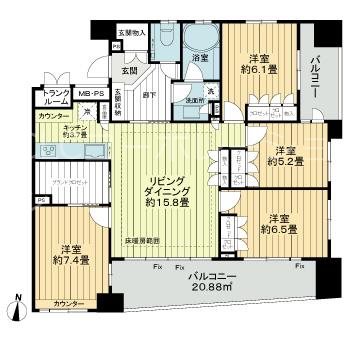 ライオンズ北千住マークレジデンス  間取り図