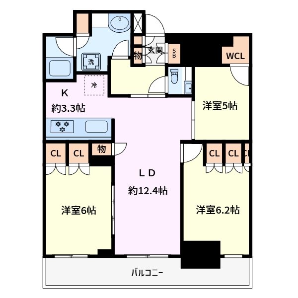 プラウドタワー小岩フロント 2607号室 間取り