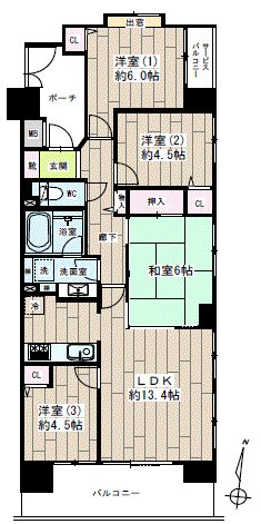 ナイスアーバン大島 間取り図