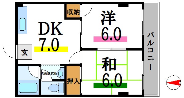 ハイム高城 103号室 間取り
