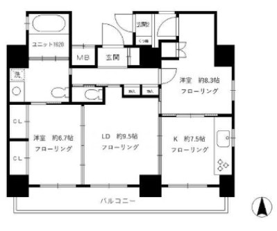 トランスパレント 1301号室 間取り