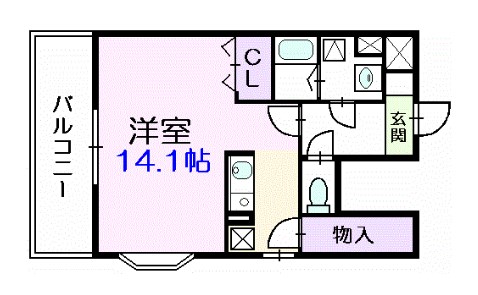 サニーシャトル 201号室 間取り
