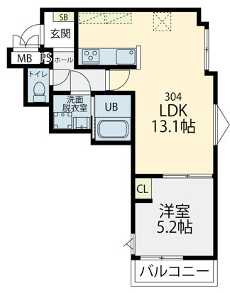 プラフィド  304号室 間取り