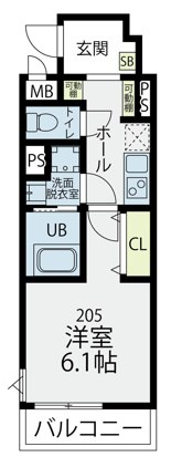 プラフィド  205号室 間取り