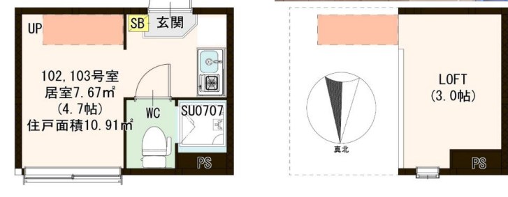 ハーモニーテラス大島Ⅱ  間取り図