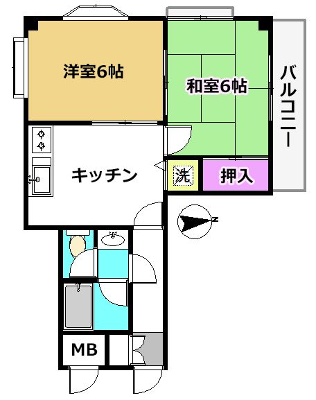 恭和コーポ平井 間取り図