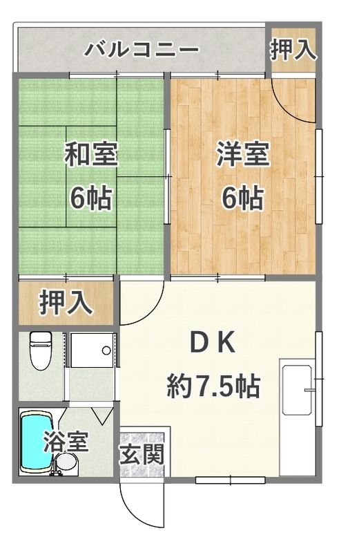 第一マキノコーポＢ 間取り図