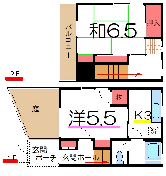 湧井コーポ 間取り