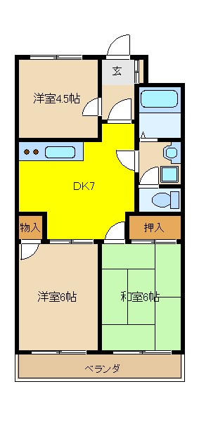 ラーヂ末広Ⅱ 103号室 間取り
