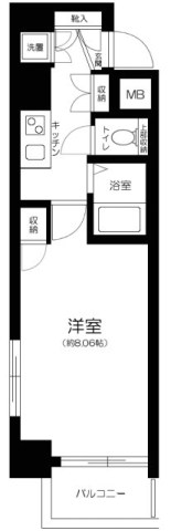 スカイコート日本橋浜町第３ 間取り