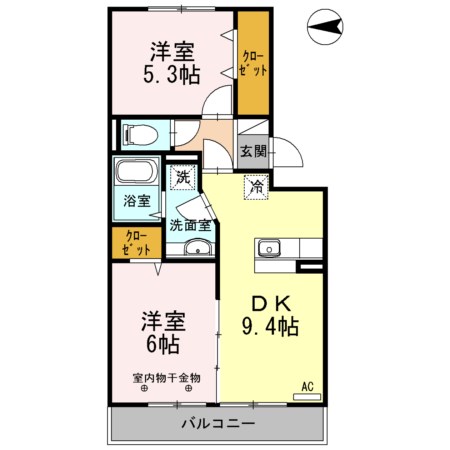 セジュール保塚B 間取り