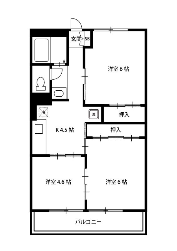 セントラルハイツいちのえ 間取り