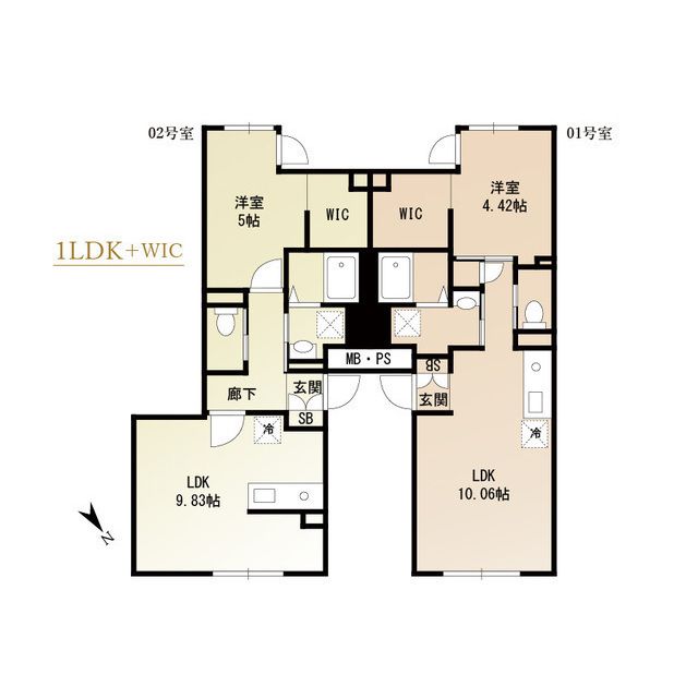 Skuld江東牡丹 間取り図