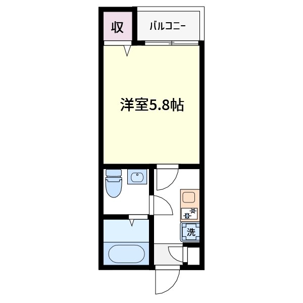 サンパレス王子 102号室 間取り
