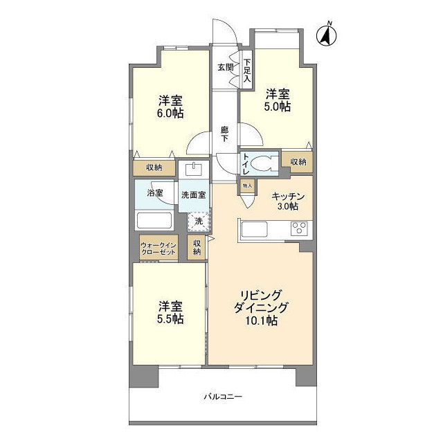 グランカーサ新小岩 間取り図