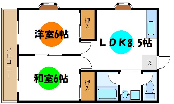 須賀コーポ 205号室 間取り