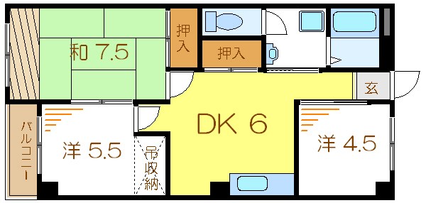 第２プラムフラワーガーデン 3A号室 間取り