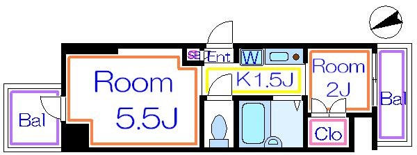 ドミールリバーサイドＹ 203号室 間取り