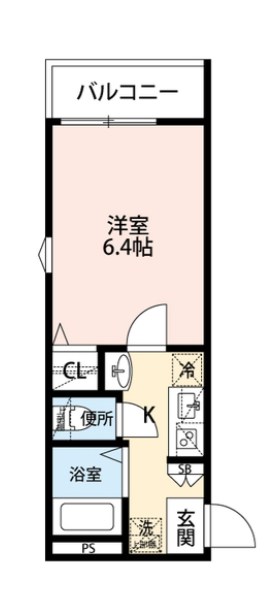 ログリア  105号室 間取り