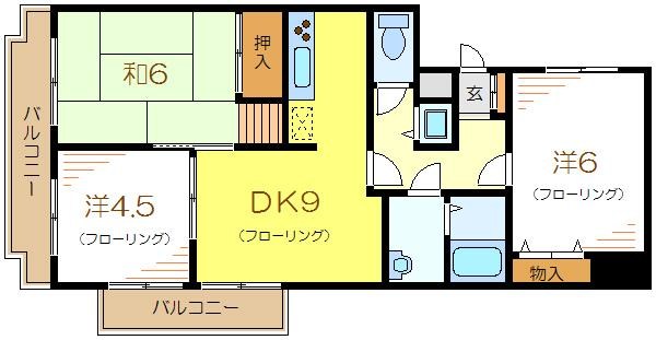 メゾンエスユー 401号室 間取り