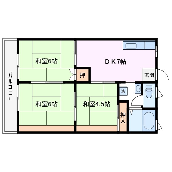 桜ビラＢ棟 間取り